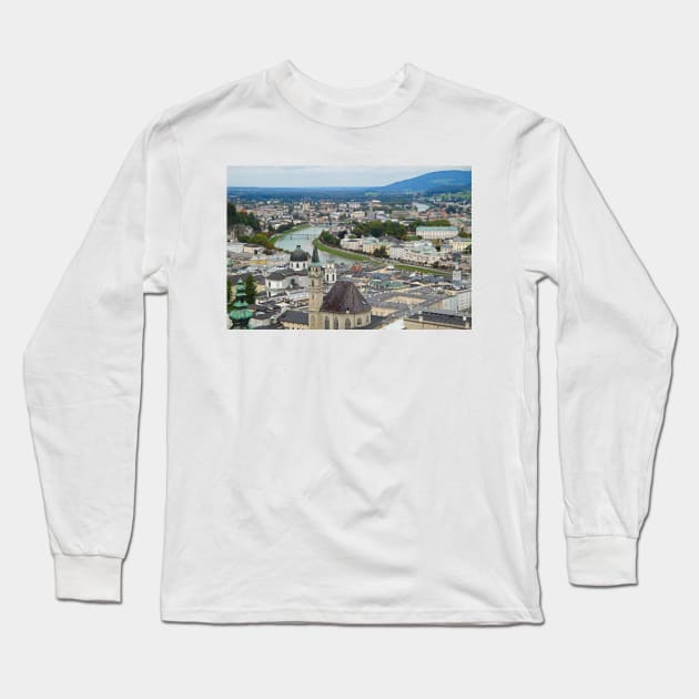 Salzburg from Hohensalzburg Castle Long Sleeve T-Shirt by bobmeyers